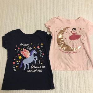 Old Navy Tees - Unicorn & Dancer - 5T